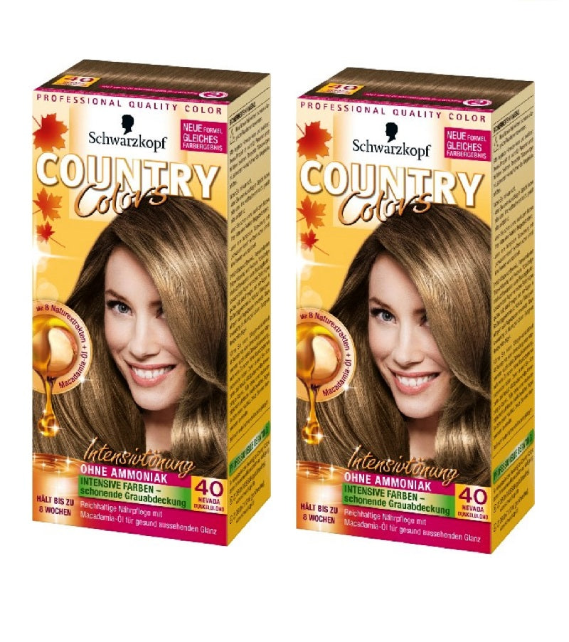 2xPack Schwarzkopf Country Colors Intensive Tint - 40 Nevada Dark Blonde